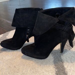 Circa Joan & David Black Suede Booties Ankle Boots